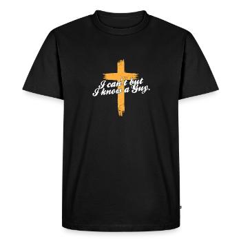 Drôle Jésus-Christ Meme Je ne peux pas mais je connais un gars - T-shirt Premium bio Homme - noir - Devant - Nico (187cm)
