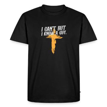 Jésus chrétien Mème Je ne peux pas mais je connais un gars - T-shirt Premium bio Homme - noir - Devant - Nico (187cm)