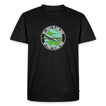 Mon premier voyage en avion en solo - T-shirt Premium bio Homme - noir - Devant - Nico (187cm)