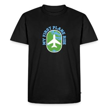 Mon premier voyage de vacances en avion en solo - T-shirt Premium bio Homme - noir - Devant - Nico (187cm)