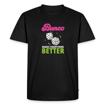 Jeu de dés Bunco - T-shirt Premium bio Homme - noir - Devant - Nico (187cm)