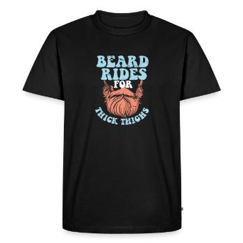 Drôle de barbu pour les cuisses épaisses - T-shirt Premium bio Homme - noir - Devant - Nico (187cm)
