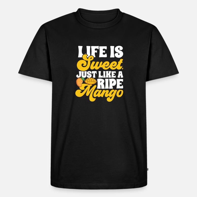 Mango Frucht Mango - Männer Premium Bio T-Shirt - Schwarz