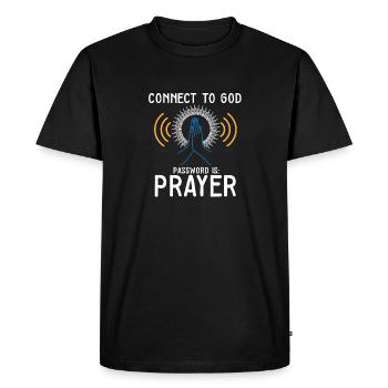 Connectez-vous à Dieu J'aime Jésus Culte des croyants - T-shirt Premium bio Homme - noir - Devant - Nico (187cm)