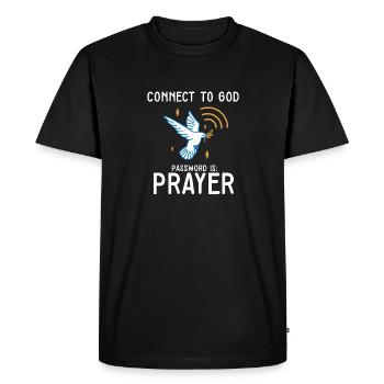Connect to God Team Jesus Believer Scripture - Men's Premium Organic T-Shirt - black - Front - Nico (187cm)