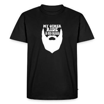 Funny Bearded Guy Wife Girlfriend My Other Ride - Men's Premium Organic T-Shirt - black - Front - Nico (187cm)