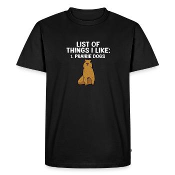 Chien de prairie - T-shirt Premium bio Homme - noir - Devant - Nico (187cm)