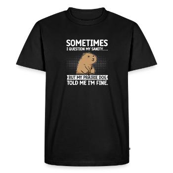 Chien de prairie - T-shirt Premium bio Homme - noir - Devant - Nico (187cm)