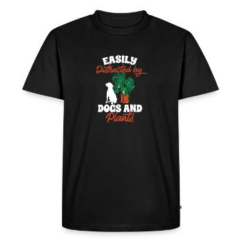 Monstera Deliciosa Albo Botanical Houseplant - Men's Premium Organic T-Shirt - black - Front - Nico (187cm)