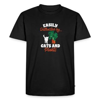 Monstera Deliciosa Albo Botanical Houseplant - Men's Premium Organic T-Shirt - black - Front - Nico (187cm)