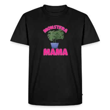 Monstera Deliciosa Albo Botanical Houseplant - Men's Premium Organic T-Shirt - black - Front - Nico (187cm)