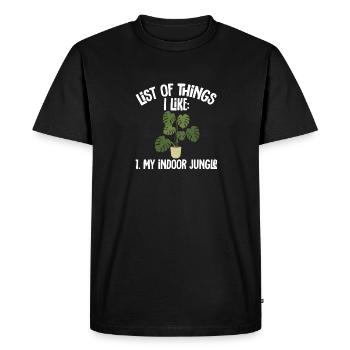Monstera Deliciosa Albo Botanical Houseplant - Men's Premium Organic T-Shirt - black - Front - Nico (187cm)