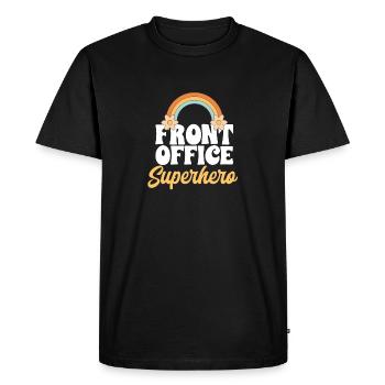 Secrétaire, Adjointe administrative, Commis de bureau - T-shirt Premium bio Homme - noir - Devant - Nico (187cm)