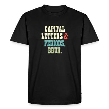 ELA Professeur Lettres et Périodes Bruh Grammaire - T-shirt Premium bio Homme - noir - Devant - Nico (187cm)