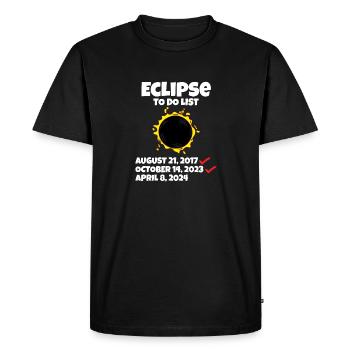 Eclipse to do List Path of Totality Total Solar - Men's Premium Organic T-Shirt - black - Front - Nico (187cm)