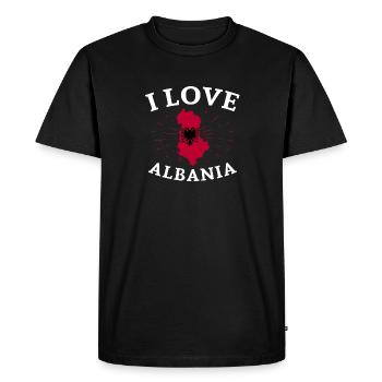 Drapeau albanais Aigle albanais Shqiponja - T-shirt Premium bio Homme - noir - Devant - Nico (187cm)