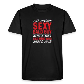 Bald Head Baldness Beard Bald Head - Men's Premium Organic T-Shirt - black - Front - Nico (187cm)