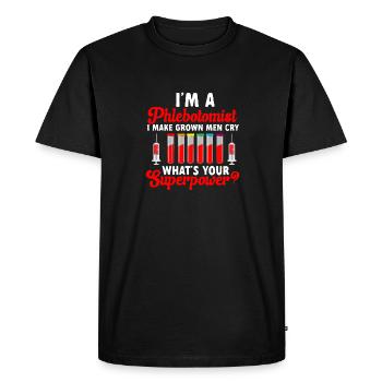 Phlebotomy Blood Draw Blood Nurse - Men's Premium Organic T-Shirt - black - Front - Nico (187cm)