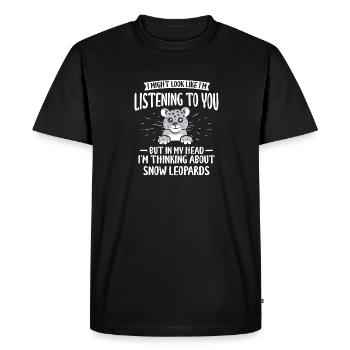 Snow leopard - Men's Premium Organic T-Shirt - black - Front - Nico (187cm)
