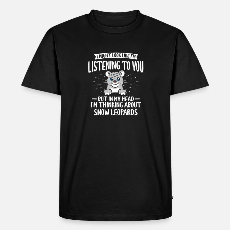 Schneeleopard - Männer Premium Bio T-Shirt - Schwarz