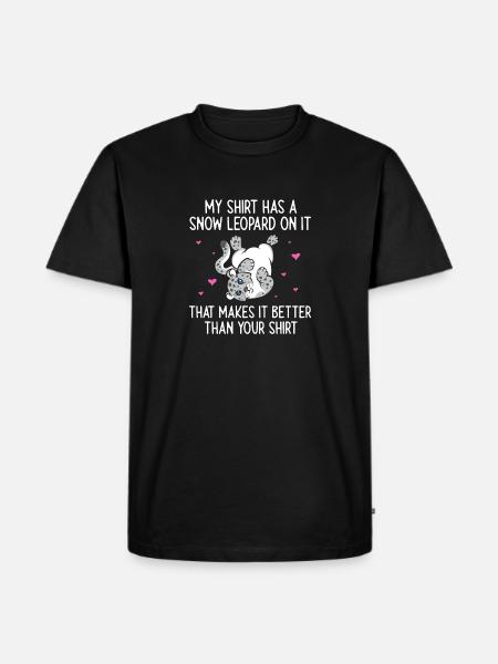 Schneeleopard - Männer Premium Bio T-Shirt - Schwarz