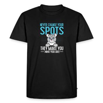 Snow leopard - Men's Premium Organic T-Shirt - black - Front - Nico (187cm)