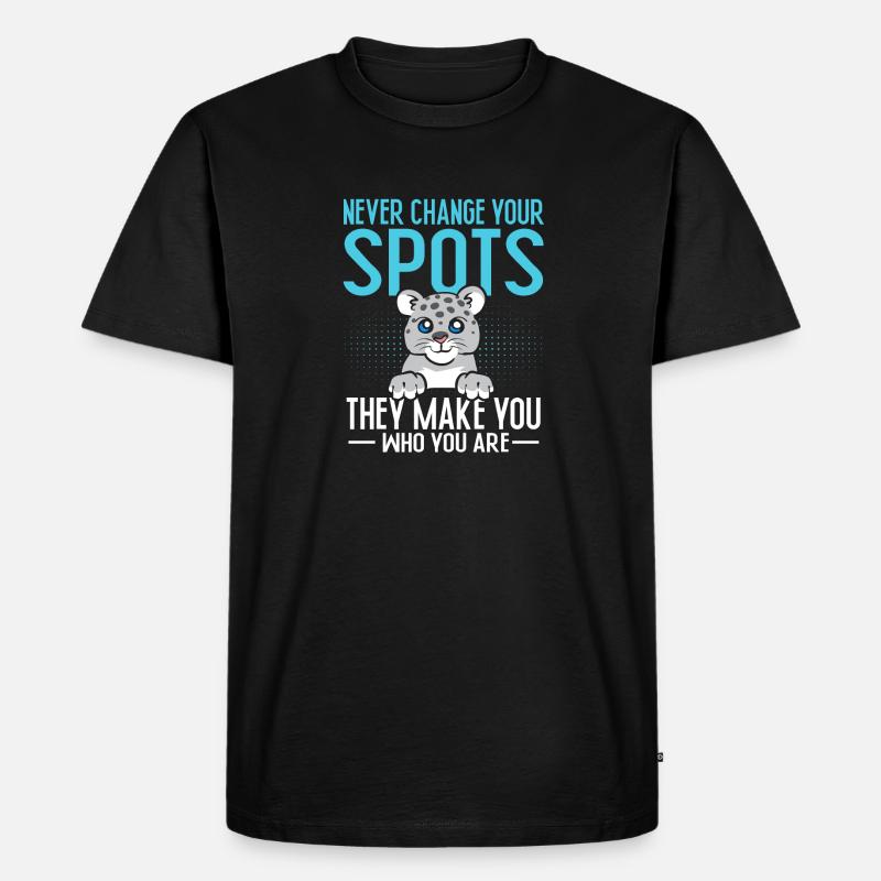 Schneeleopard - Männer Premium Bio T-Shirt - Schwarz
