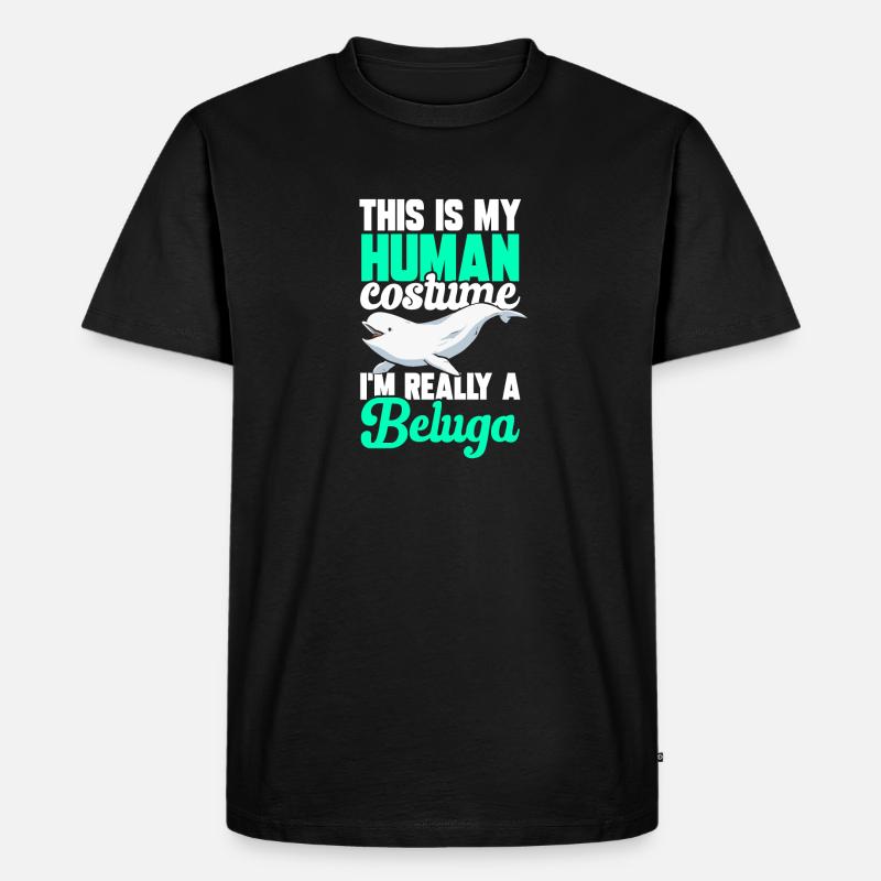 Weißwal Beluga Wal - Männer Premium Bio T-Shirt - Schwarz