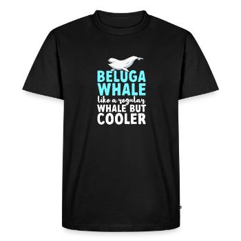 Baleine blanche Béluga - T-shirt Premium bio Homme - noir - Devant - Nico (187cm)