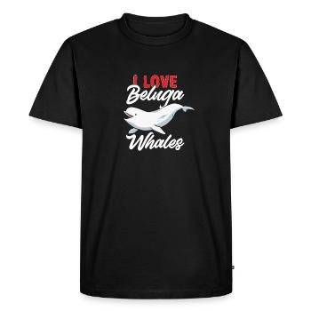 Baleine blanche Béluga - T-shirt Premium bio Homme - noir - Devant - Nico (187cm)