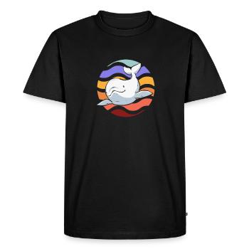 Baleine blanche Béluga - T-shirt Premium bio Homme - noir - Devant - Nico (187cm)