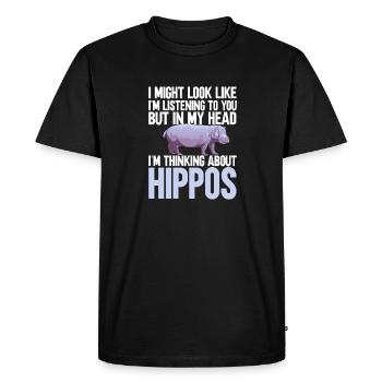 Hippopotame Hippopotame - T-shirt Premium bio Homme - noir - Devant - Nico (187cm)