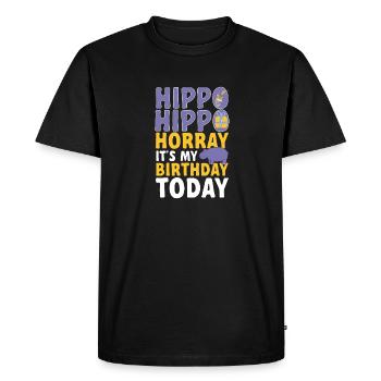 Hippopotame Hippopotame - T-shirt Premium bio Homme - noir - Devant - Nico (187cm)