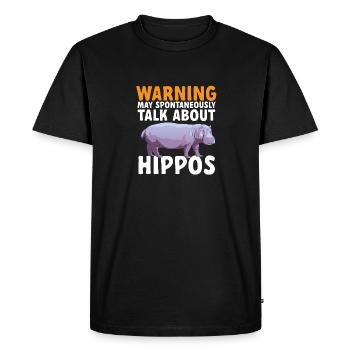 Hippopotame Hippopotame - T-shirt Premium bio Homme - noir - Devant - Nico (187cm)