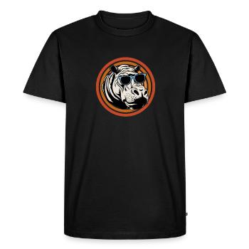 Hippopotame Hippopotame - T-shirt Premium bio Homme - noir - Devant - Nico (187cm)