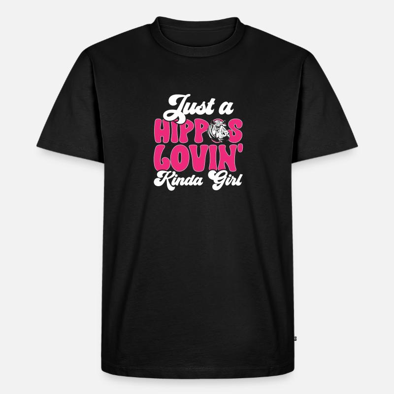 Flusspferd Nilpferd - Männer Premium Bio T-Shirt - Schwarz