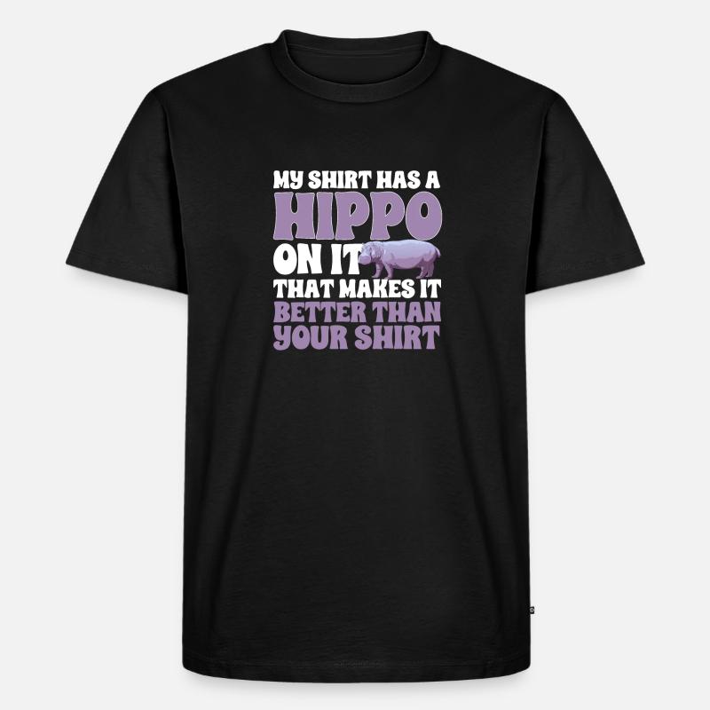 Flusspferd Nilpferd - Männer Premium Bio T-Shirt - Schwarz