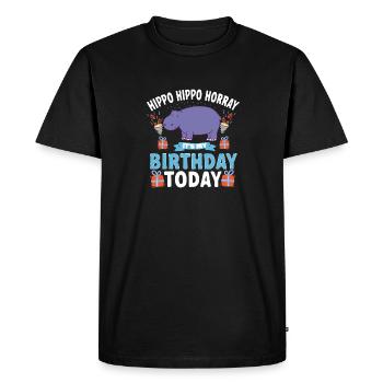 Hippopotame Hippopotame - T-shirt Premium bio Homme - noir - Devant - Nico (187cm)