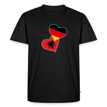 Drapeau albanais Aigle albanais Shqiponja - T-shirt Premium bio Homme - noir - Devant - Nico (187cm)