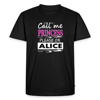 Je m’appelle Alice, je m’appelle Alice, princesse Gift - T-shirt Premium bio Homme - noir - Devant - Nico (187cm)