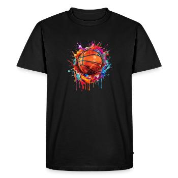 Ballon De Basket Basketteur Rétro Basketball - T-shirt Premium bio Homme - noir - Devant - Nico (187cm)