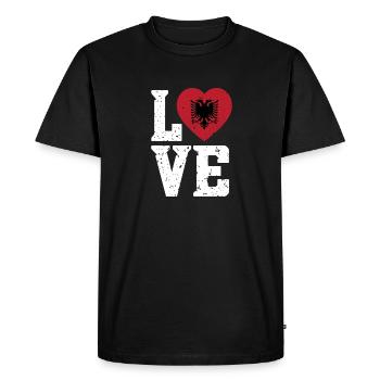 Drapeau albanais Aigle albanais Shqiponja - T-shirt Premium bio Homme - noir - Devant - Nico (187cm)
