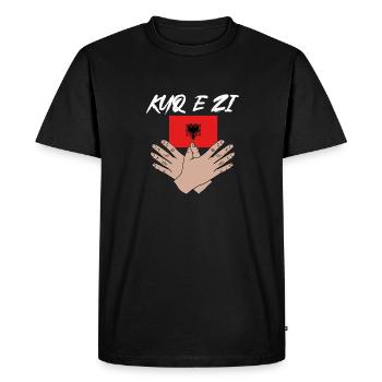 Drapeau albanais Aigle albanais Shqiponja - T-shirt Premium bio Homme - noir - Devant - Nico (187cm)