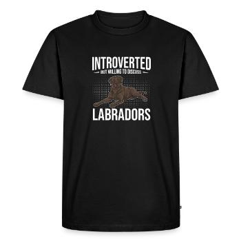 Chocolate Labrador Retriever Dog - Men's Premium Organic T-Shirt - black - Front - Nico (187cm)