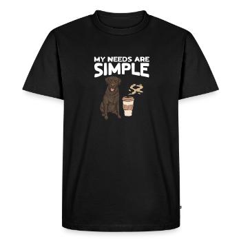 Chien Labrador Retriever chocolat - T-shirt Premium bio Homme - noir - Devant - Nico (187cm)