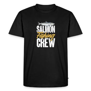 Pêche au saumon Pêcheur de saumon - T-shirt Premium bio Homme - noir - Devant - Nico (187cm)