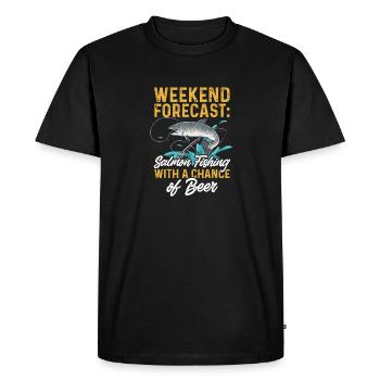 Pêche au saumon Pêcheur de saumon - T-shirt Premium bio Homme - noir - Devant - Nico (187cm)