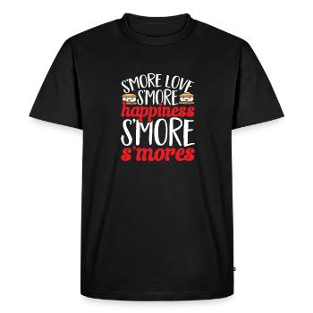 S'more Campfire Marshmallow Camping - Men's Premium Organic T-Shirt - black - Front - Nico (187cm)