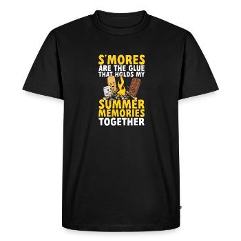 S'more Campfire Marshmallow Camping - Men's Premium Organic T-Shirt - black - Front - Nico (187cm)