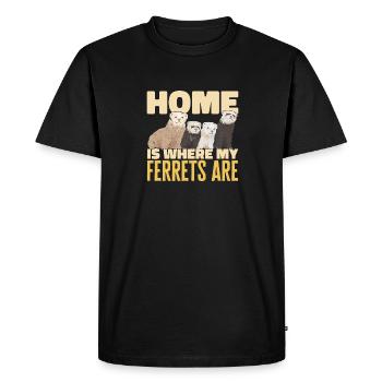 Furet, propriétaire de furet - T-shirt Premium bio Homme - noir - Devant - Nico (187cm)